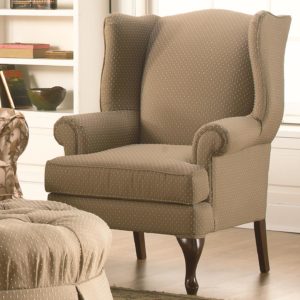 Traditional Wing Back Chair with Wedge Feet